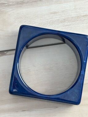 Square Navy Blue Lucite Bangle Bracelet